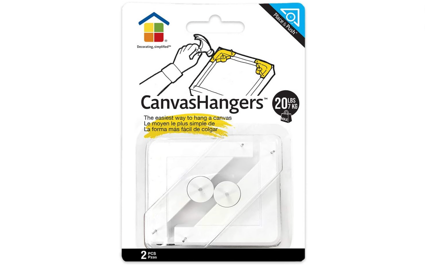 Place&Push Canvas Hangers , White