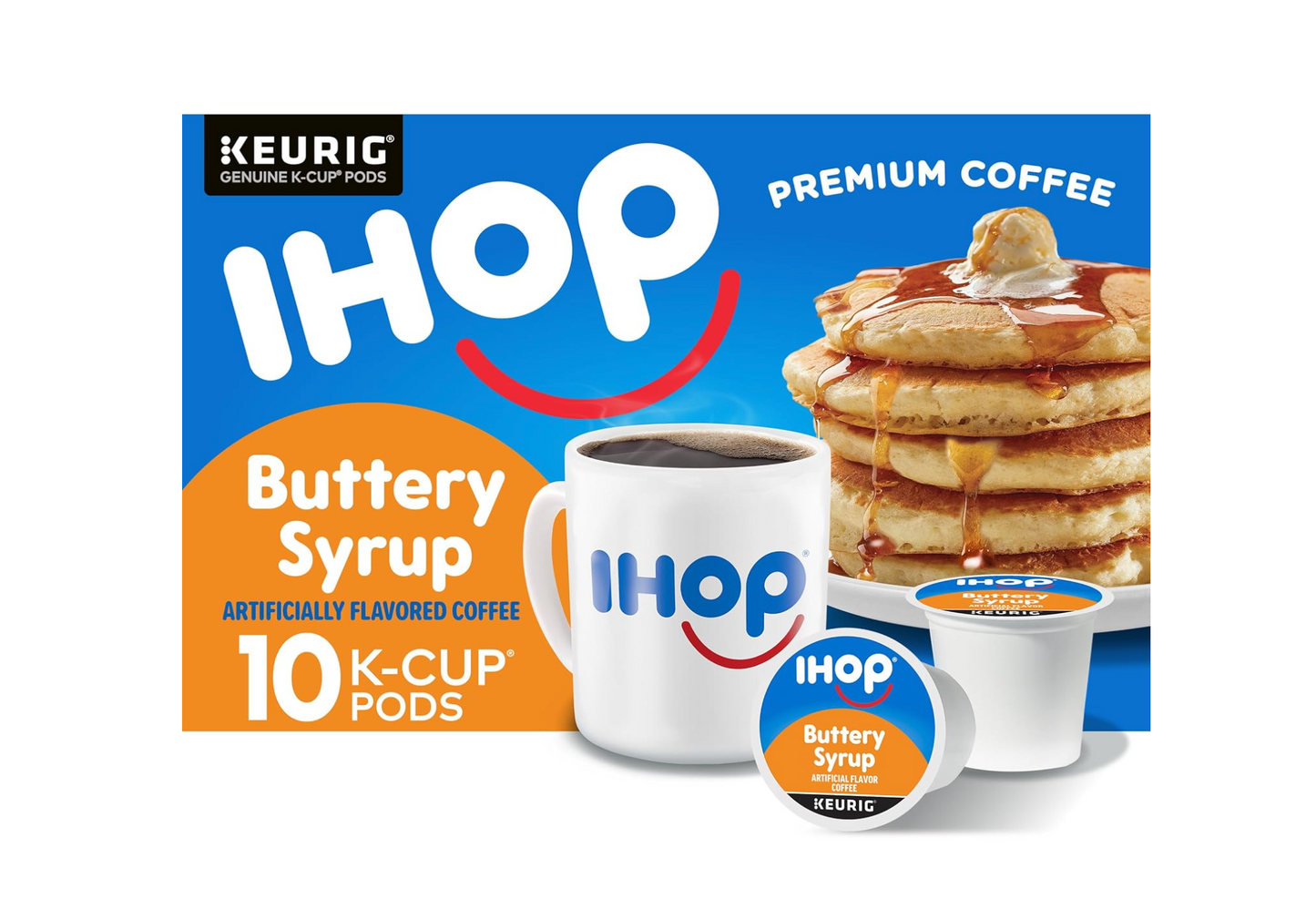 IHOP Buttery Syrup Flavored Keurig K-Cup Coffee Pods, 10 ct Box