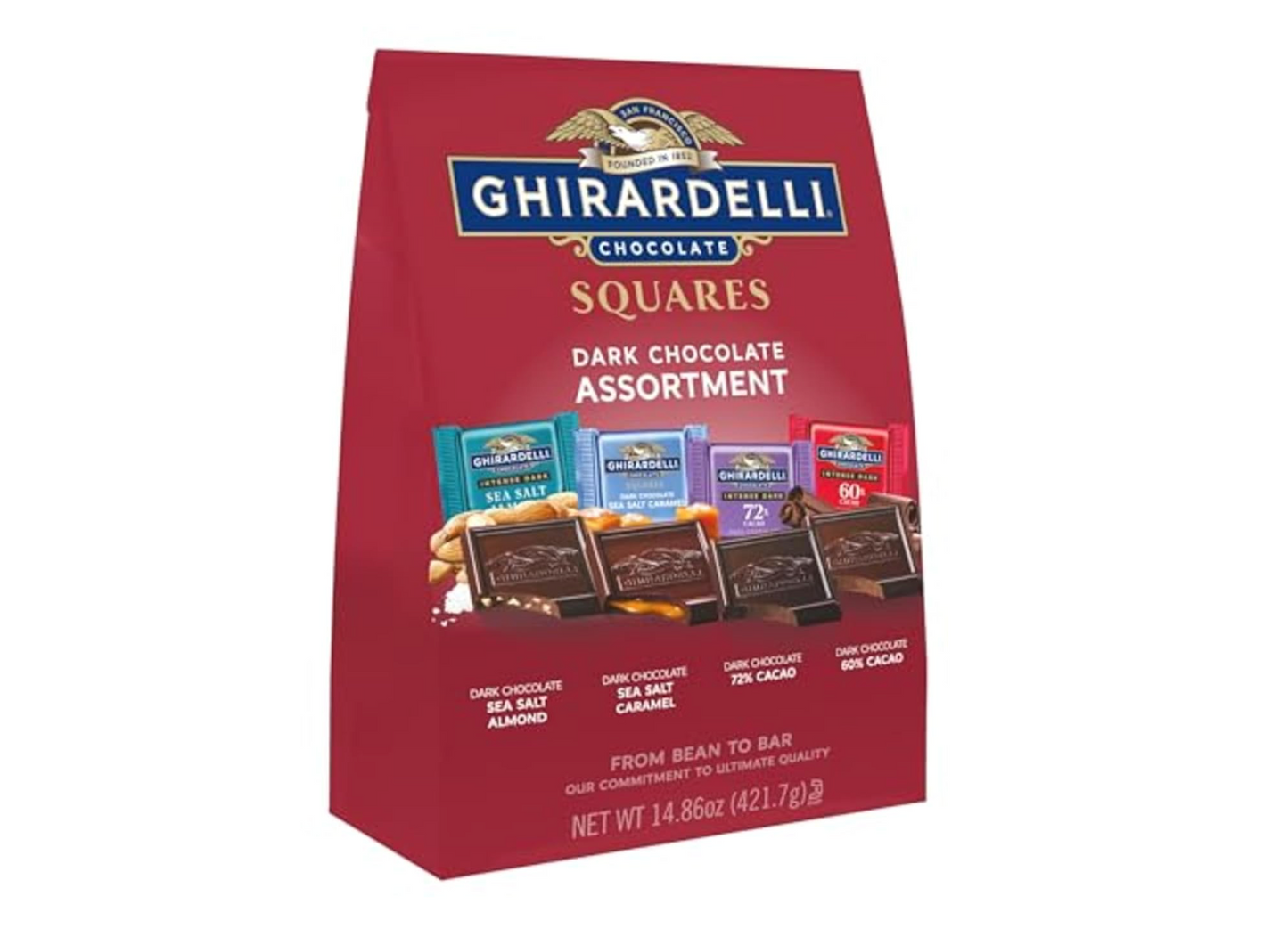 Ghirardelli Dark Assorted Squares Bag, X-Large, 14.86 Ounce