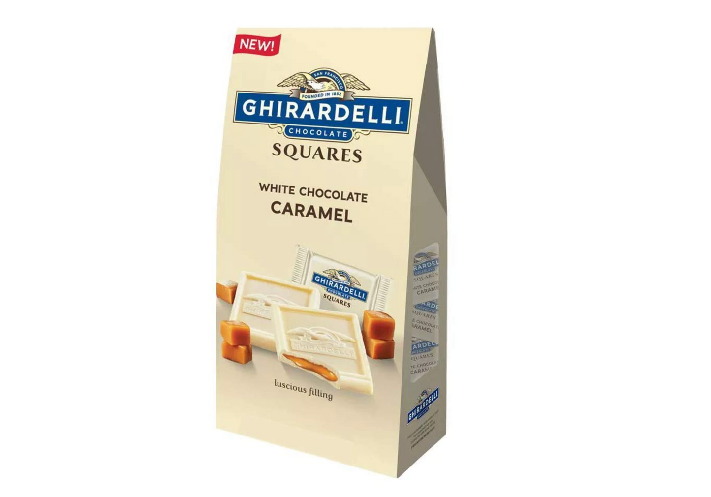 Ghirardeli White Chocolate Caramel Squares Candy, 5 Oz