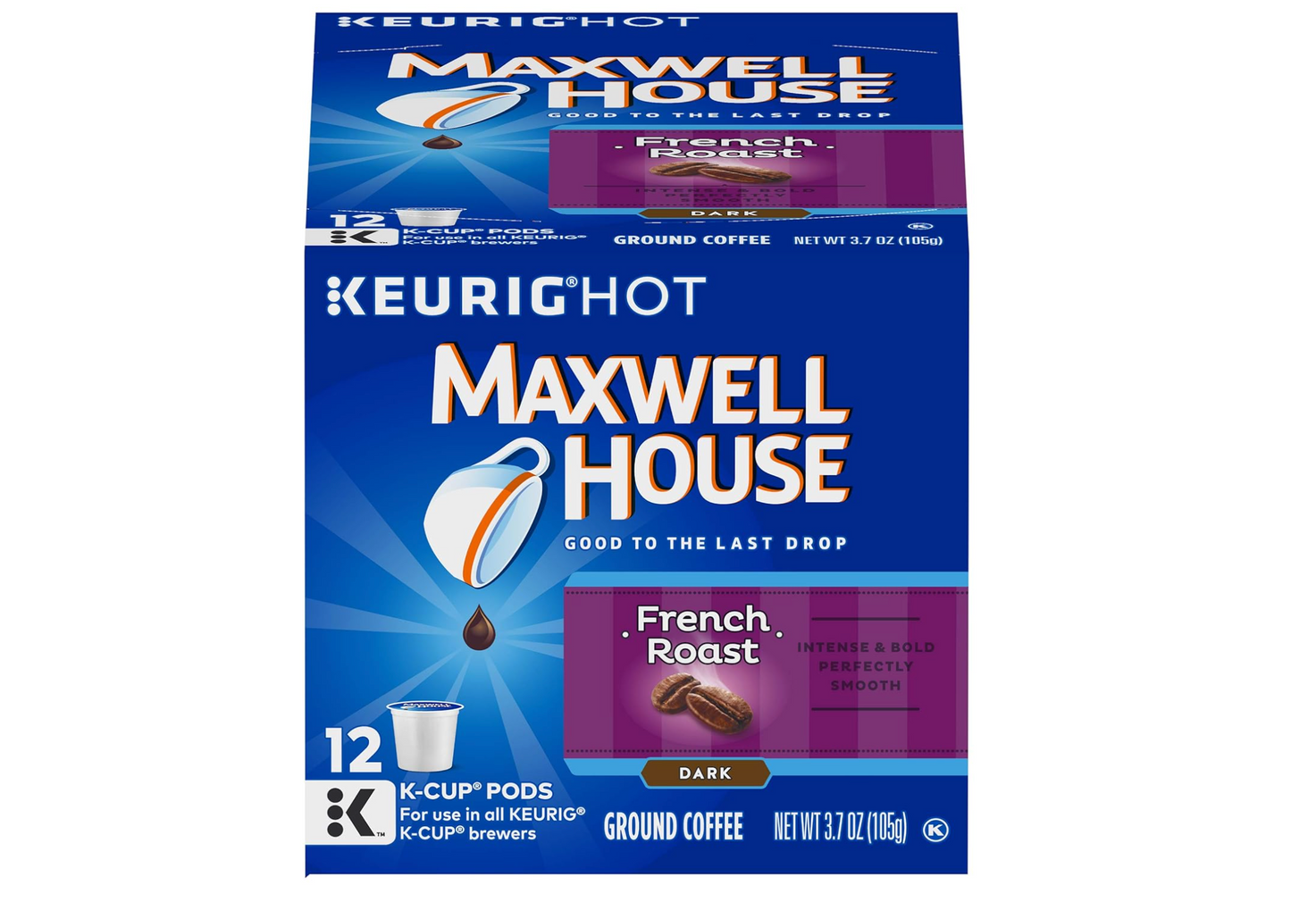 Maxwell House French Roast Coffee K-Cup Pods, 12 count