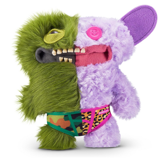 Fuggler Misfit Monsters 23 cm (Count Underoo Mcgoo & Grin - Green & Lilac Long & Curly Pile)