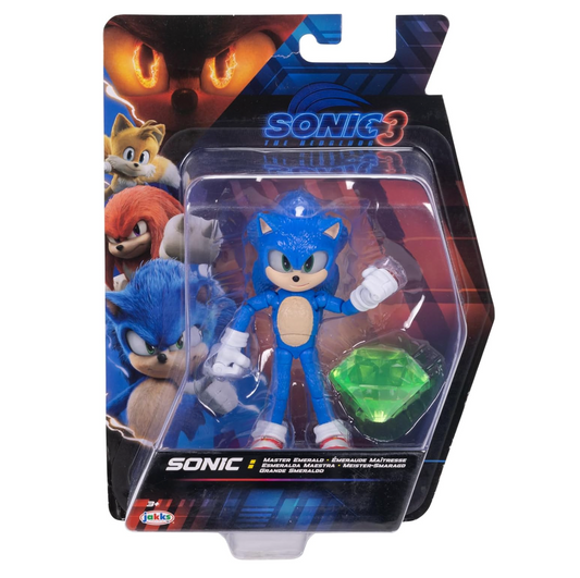 Sonic The Hedgehog Sonic 3 Movie 5" Action Figures: Sonic with Emerald Wave