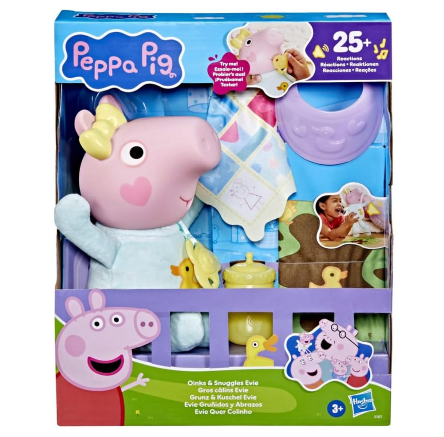 Peppa Pig Toys Oinks + Snuggles Baby Evie Interactive Baby Doll