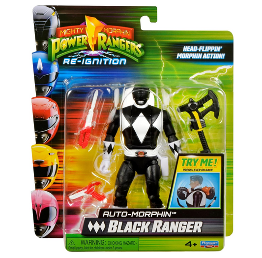 Power Rangers Mighty Morphin Auto-Morphin Black Ranger Action Figure