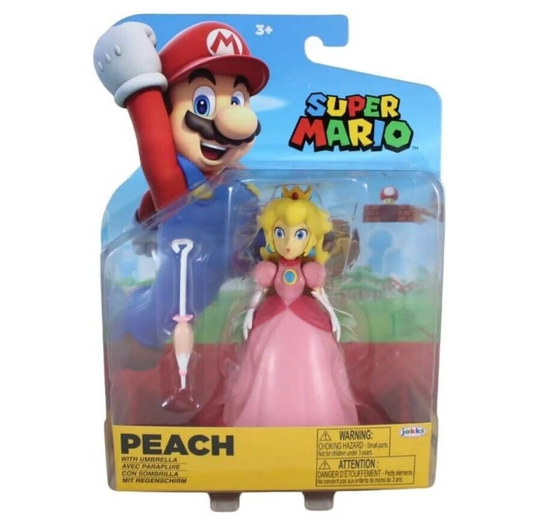 Super Mario 4 inch Action Figure (Princess Peach with Umbrella)