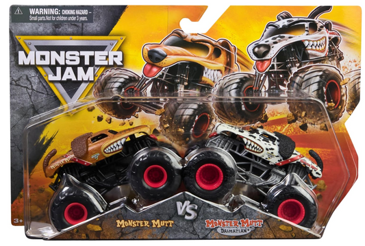 Monster Jam, Official Monster Mutt Vs. Dalmatian Die-Cast Monster Trucks, 1:64 Scale