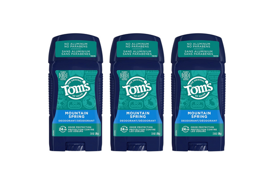 Tom's of Maine Long-Lasting Aluminum-Free Natural Deodorant for Men, Mountain Spring, 2.8 oz. 3-Pack