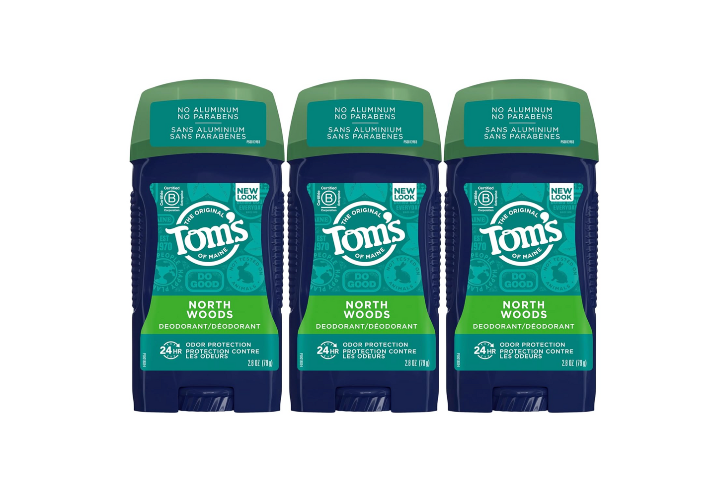 Tom's of Maine Long-Lasting Aluminum-Free Natural Deodorant for Men, North Woods, 2.8 oz. 3-Pack