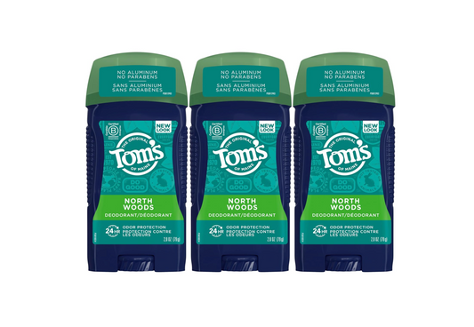 Tom's of Maine Long-Lasting Aluminum-Free Natural Deodorant for Men, North Woods, 2.8 oz. 3-Pack