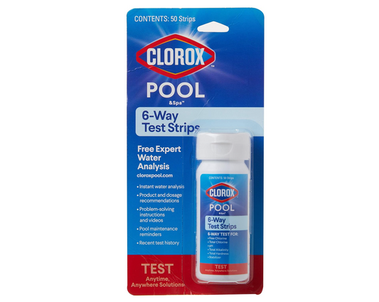 Clorox Pool&Spa 6-Way Test Strips, White, 50 Strips
