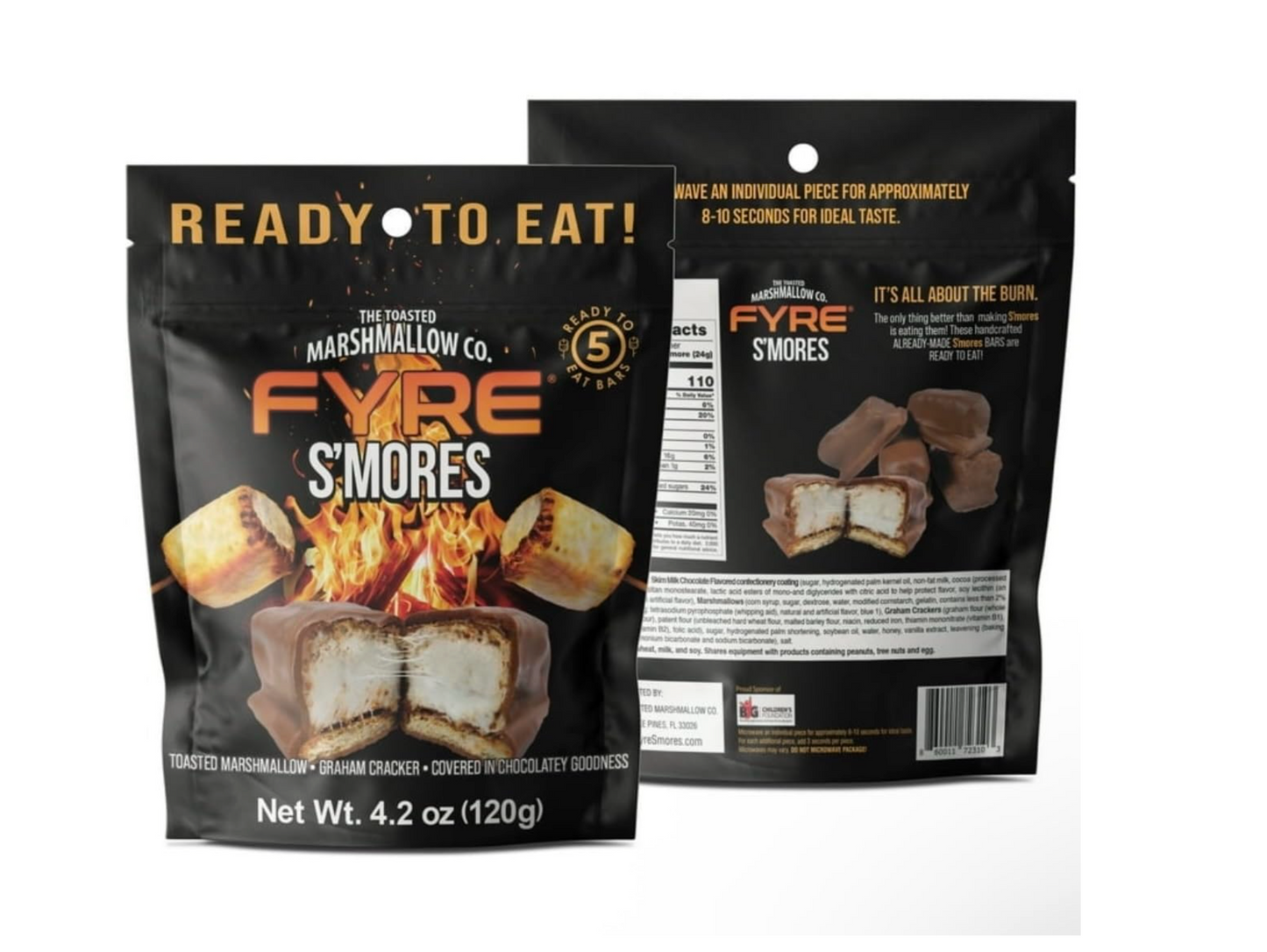Fyre S’mores – Ready-to-Eat Campfire Chocolate & Marshmallow Snack, No Fire Needed, 4.2 oz