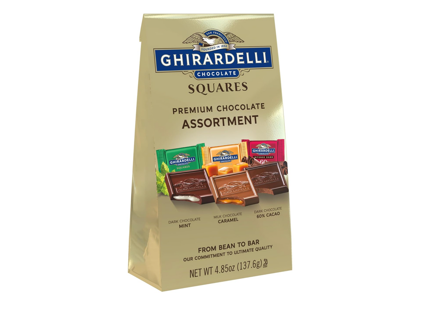 GHIRARDELLI Premium Assorted Chocolate Squares, Chocolate Assortment, 4.85 Oz Bag