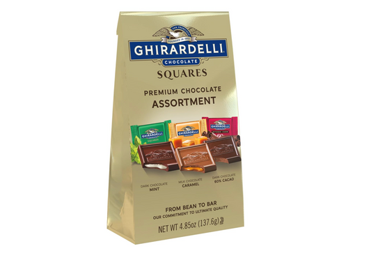 GHIRARDELLI Premium Assorted Chocolate Squares, Chocolate Assortment, 4.85 Oz Bag