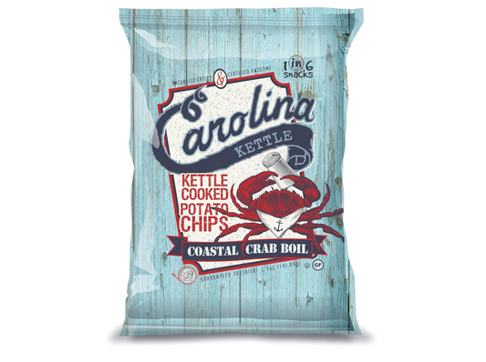 Carolina Kettle Kettle Cooked Potato Chips, Coastal Crab Boil, 5 Oz