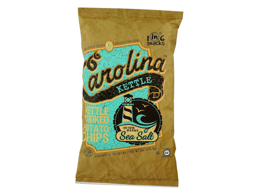 Carolina Kettle Kettle Cooked Potato Chips, Outer Banks Sea Salt, 5 Oz