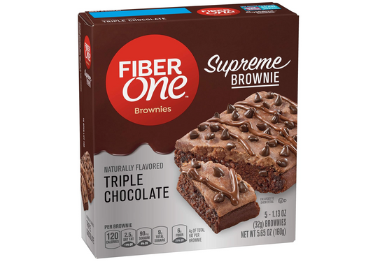 Fiber One Supreme Brownies, Triple Chocolate, 5 ct