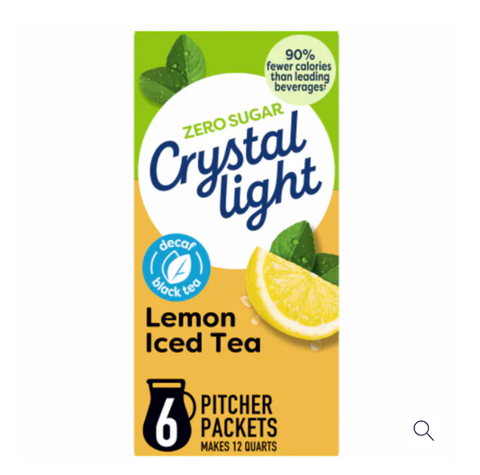 Crystal Light Lemon Decaf Iced Tea Natural Flavor Drink Mix, 12-Quart Canister
